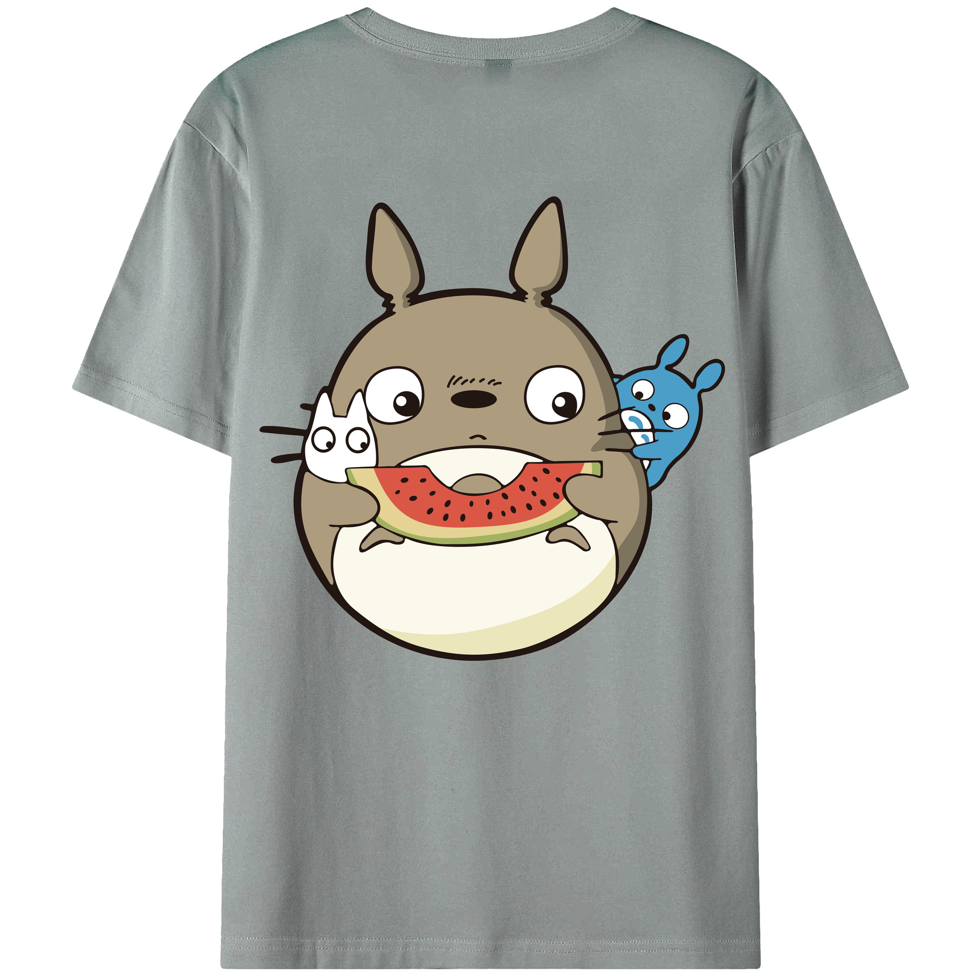 （画像用） となりのトトロ 草壁メイ 草壁サツキ My Neighbor Totoro Satsuki Kusakabe Mei Kusakabe 綿100％ メンズ半袖Tシャツ（バックプリント） 通気性